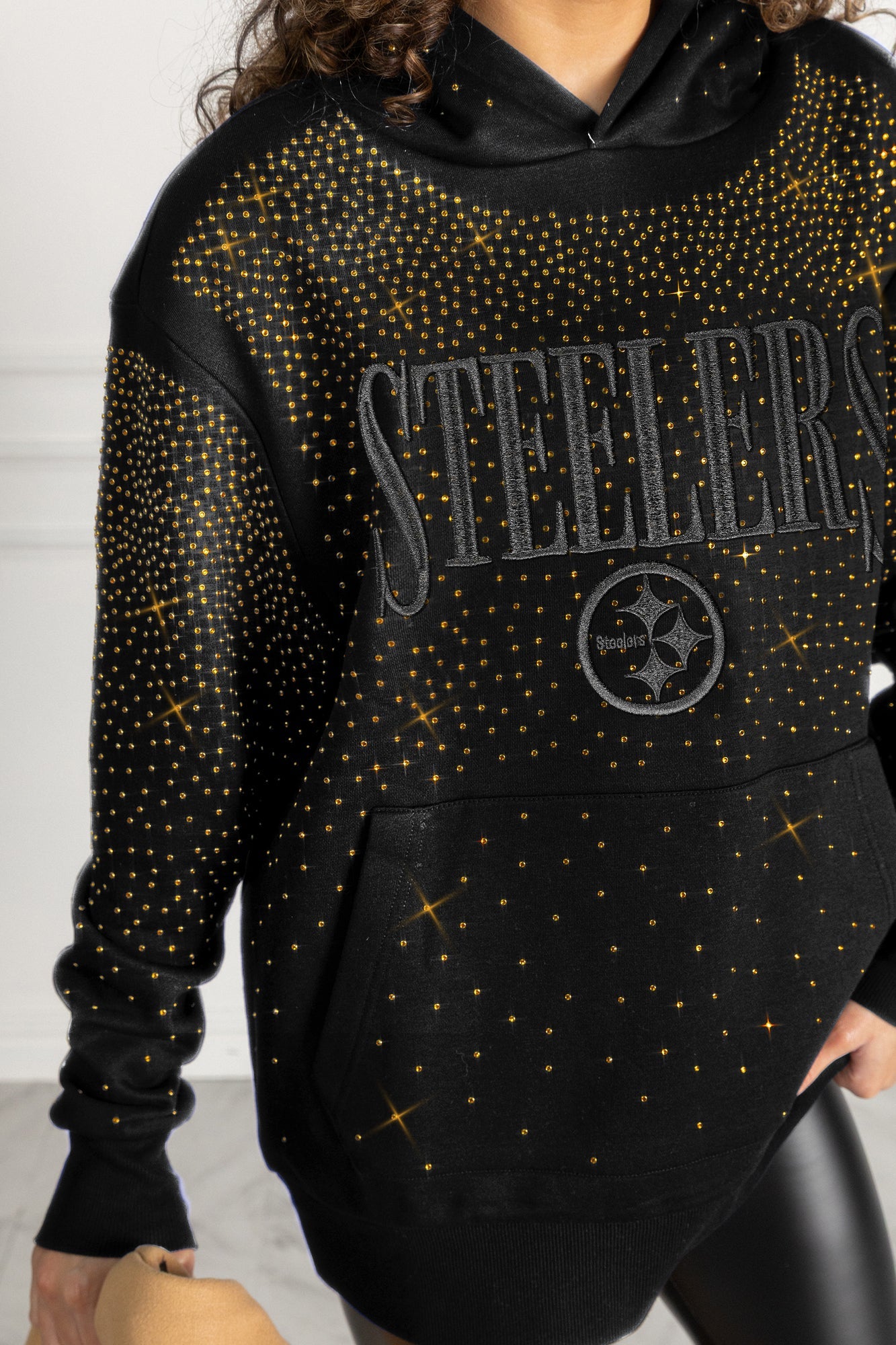 PITTSBURGH STEELERS SUNDAY LIGHTS RHINESTONE HOODIE