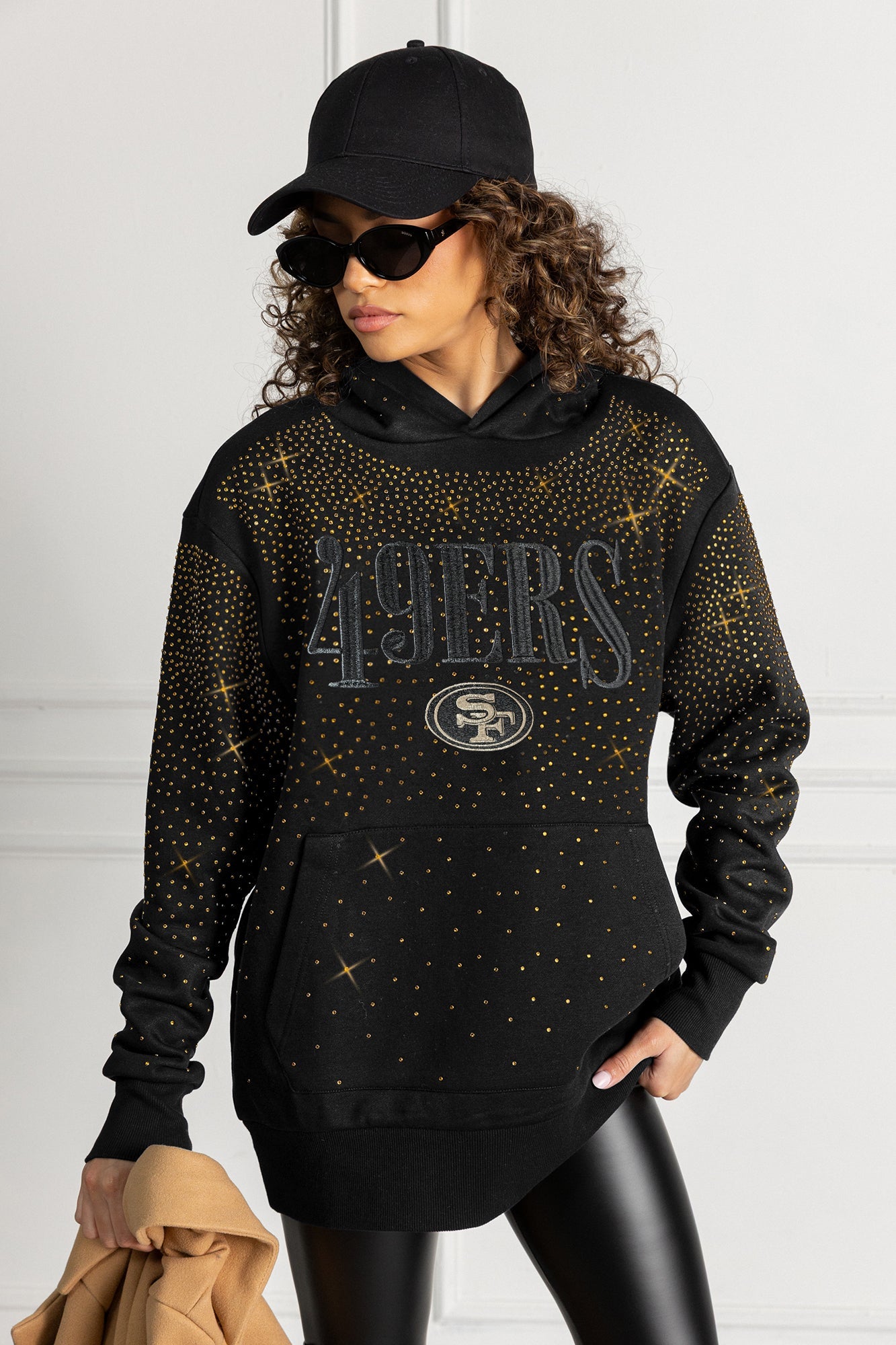 SAN FRANCISCO 49ERS SUNDAY LIGHTS RHINESTONE HOODIE