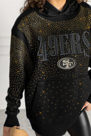 SAN FRANCISCO 49ERS SUNDAY LIGHTS RHINESTONE HOODIE
