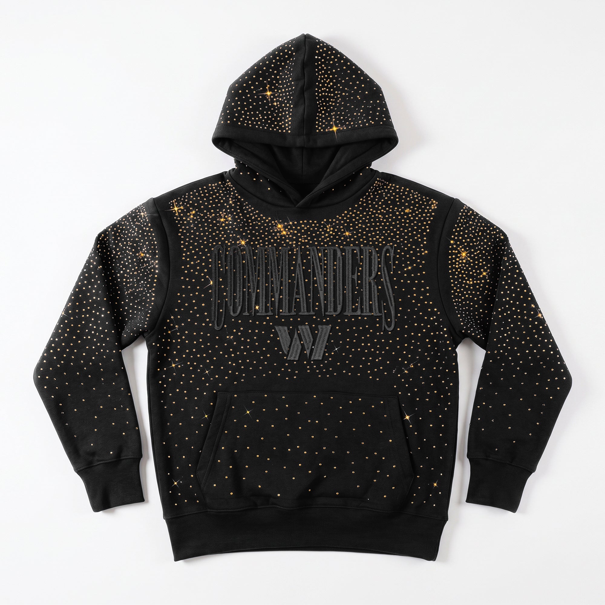 WASHINGTON COMMANDERS SUNDAY LIGHTS RHINESTONE HOODIE