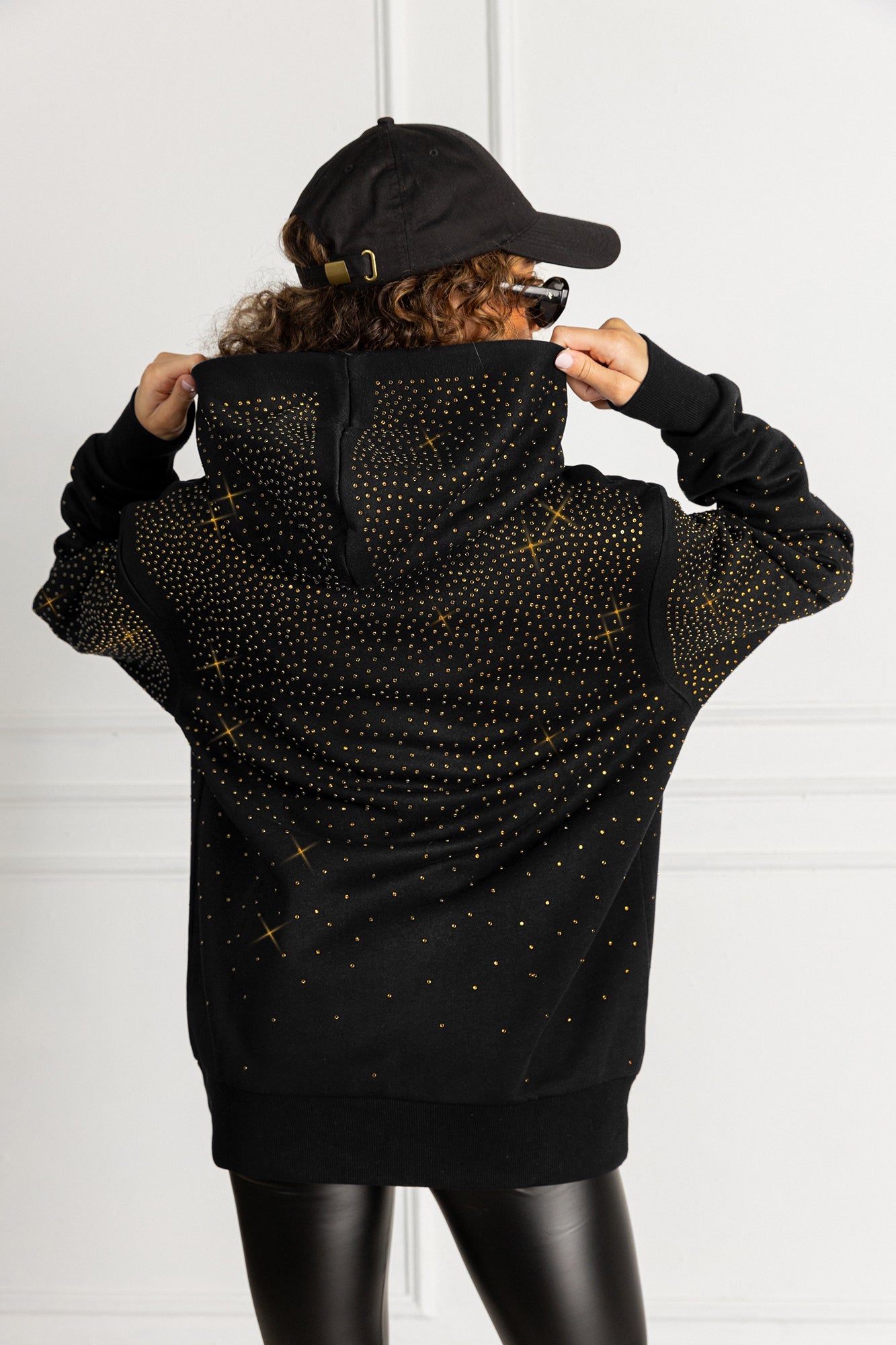 WASHINGTON COMMANDERS SUNDAY LIGHTS RHINESTONE HOODIE