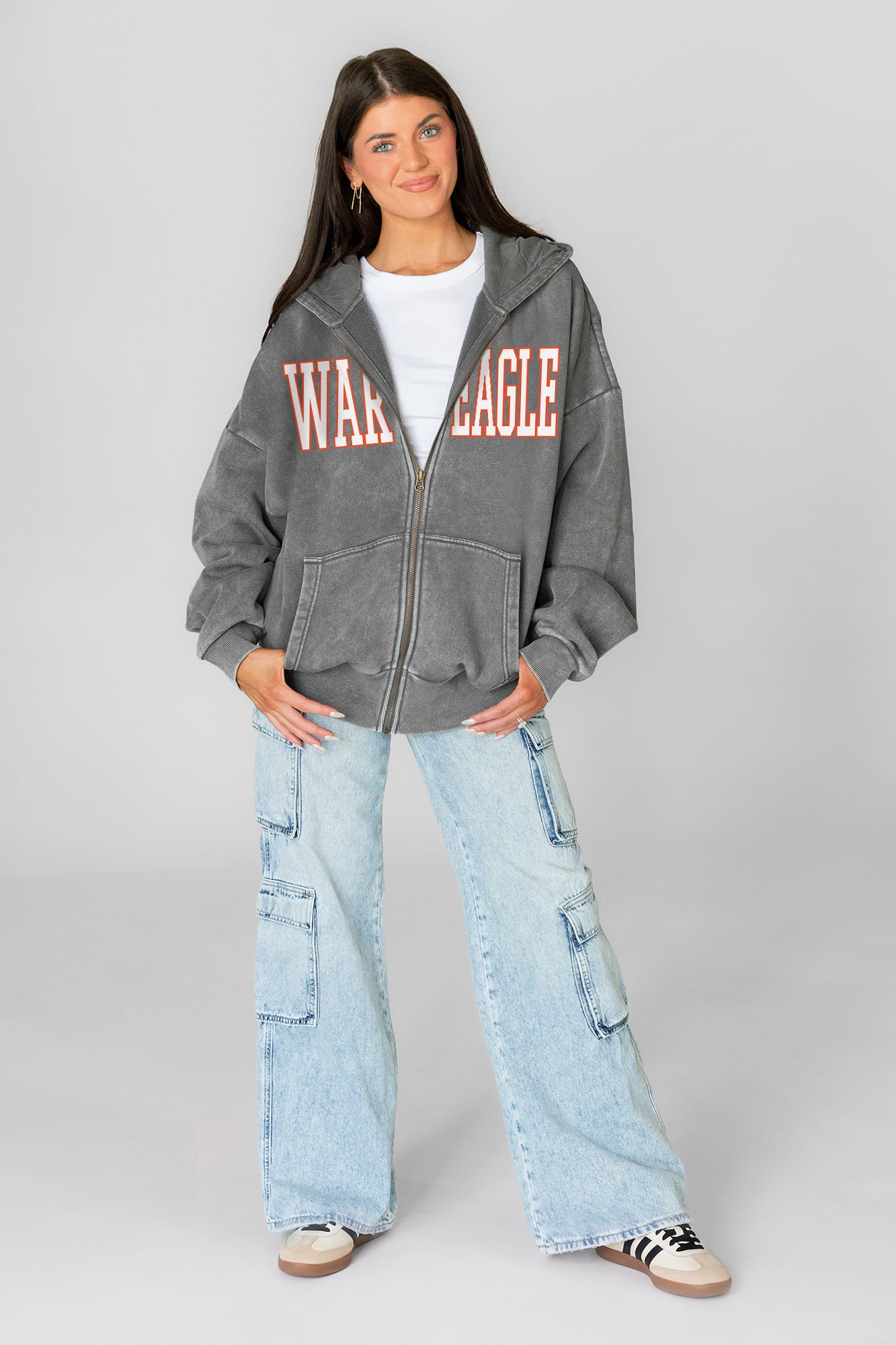 AUBURN TIGERS STATEMENT MODE VINTAGE WASH FULL UNISEX ZIP HOODIE