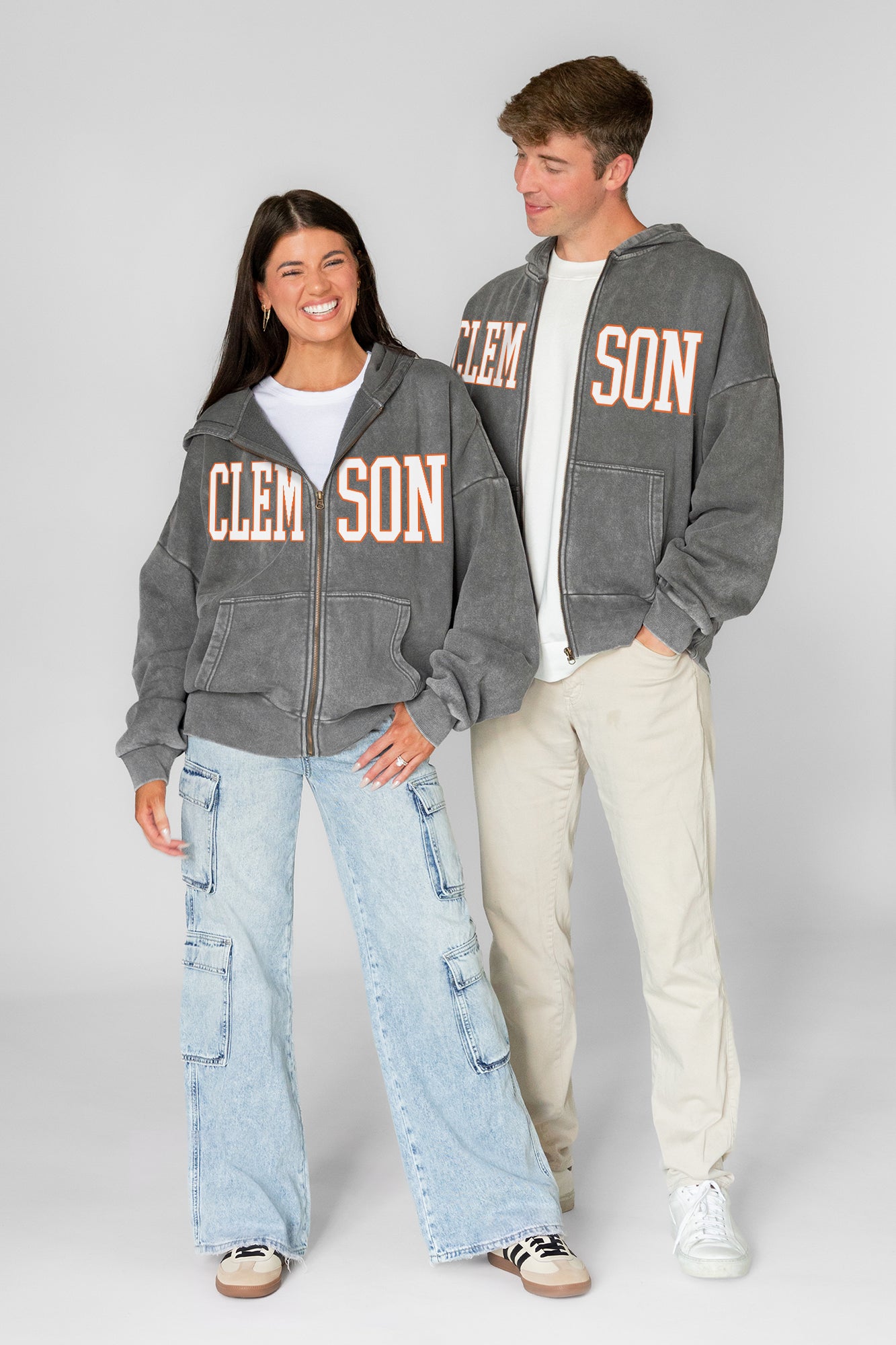 CLEMSON TIGERS STATEMENT MODE VINTAGE WASH FULL UNISEX ZIP HOODIE