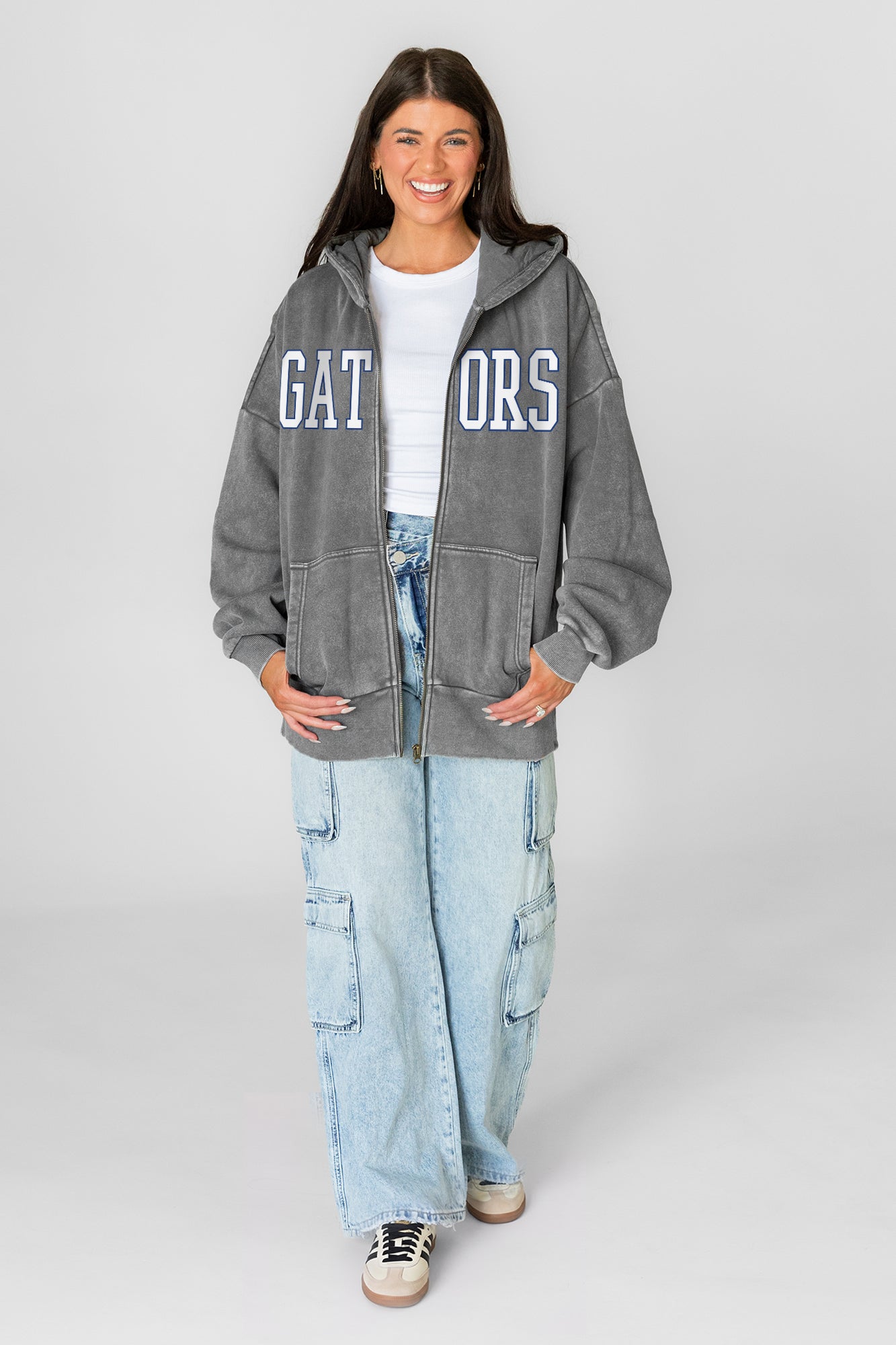 FLORIDA GATORS STATEMENT MODE VINTAGE WASH FULL UNISEX ZIP HOODIE