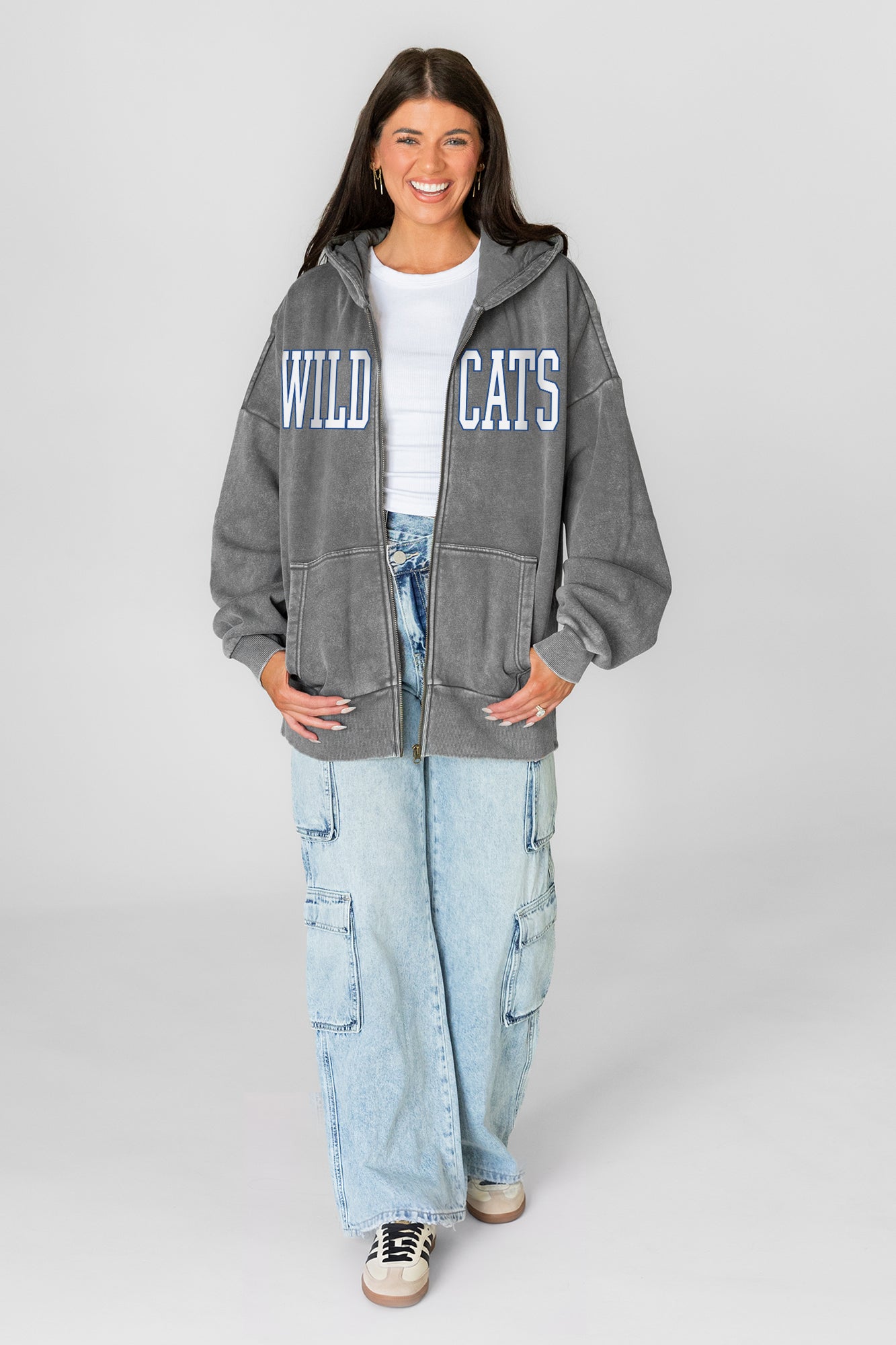 KENTUCKY WILDCATS STATEMENT MODE VINTAGE WASH FULL UNISEX ZIP HOODIE