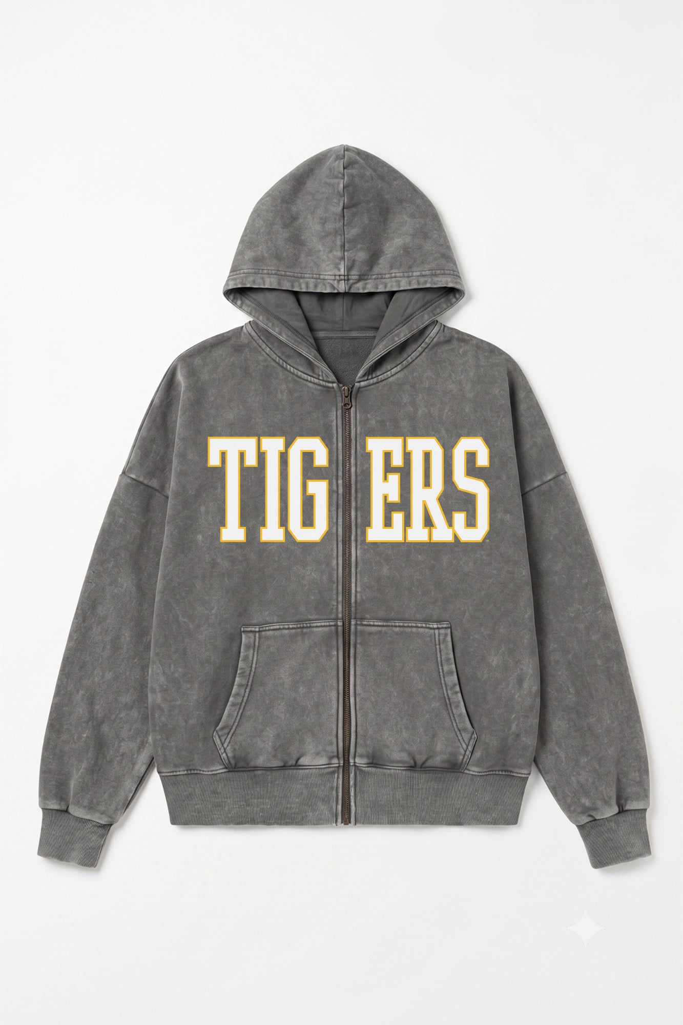 LSU TIGERS STATEMENT MODE VINTAGE WASH FULL UNISEX ZIP HOODIE