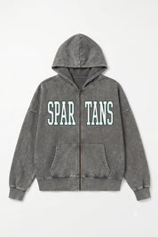 MICHIGAN STATE SPARTANS STATEMENT MODE VINTAGE WASH FULL UNISEX ZIP HOODIE