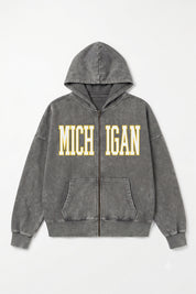 MICHIGAN WOLVERINES STATEMENT MODE VINTAGE WASH FULL UNISEX ZIP HOODIE