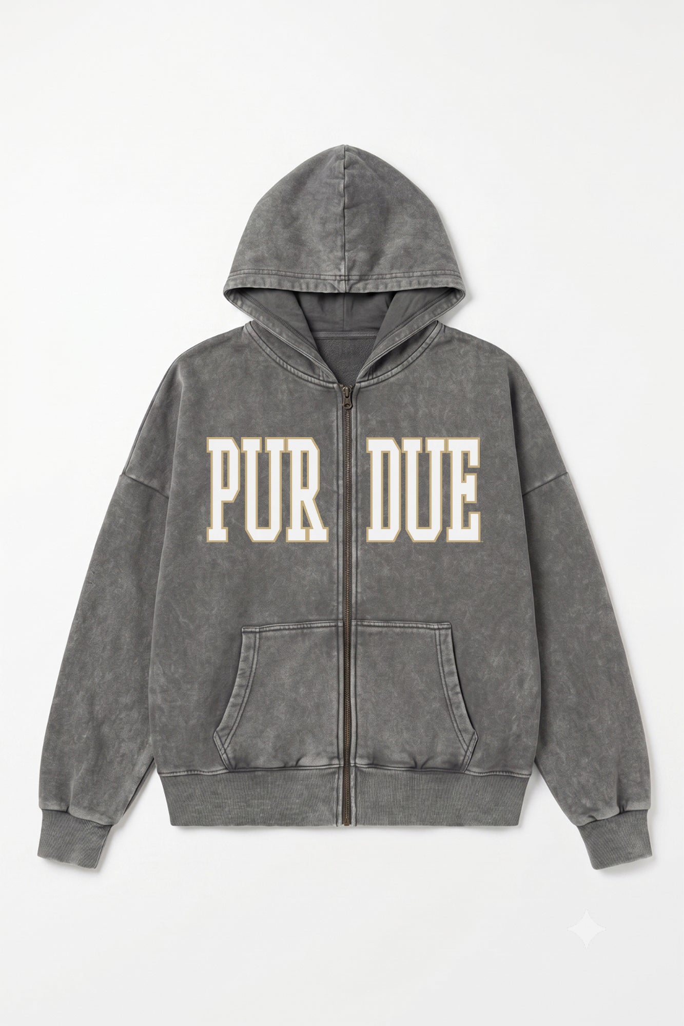 PURDUE BOILERMAKERS STATEMENT MODE VINTAGE WASH FULL UNISEX ZIP HOODIE