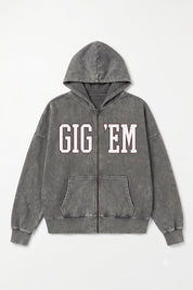 TEXAS A&M AGGIES STATEMENT MODE VINTAGE WASH FULL UNISEX ZIP HOODIE
