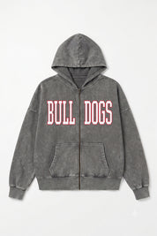 GEORGIA BULLDOGS STATEMENT MODE VINTAGE WASH FULL UNISEX ZIP HOODIE