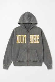 WEST VIRGINIA MOUNTAINEERS STATEMENT MODE VINTAGE WASH FULL UNISEX ZIP HOODIE