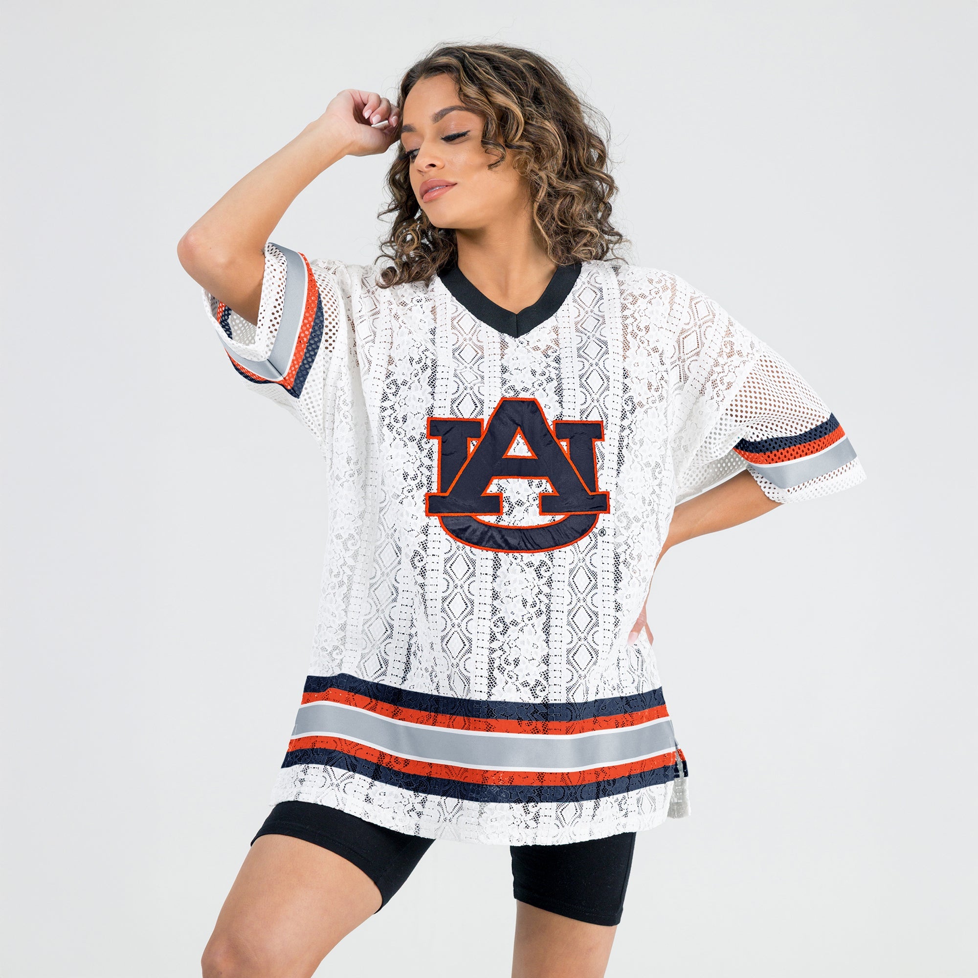 AUBURN TIGERS HIGH NOTE LACE FASHION JERSEY