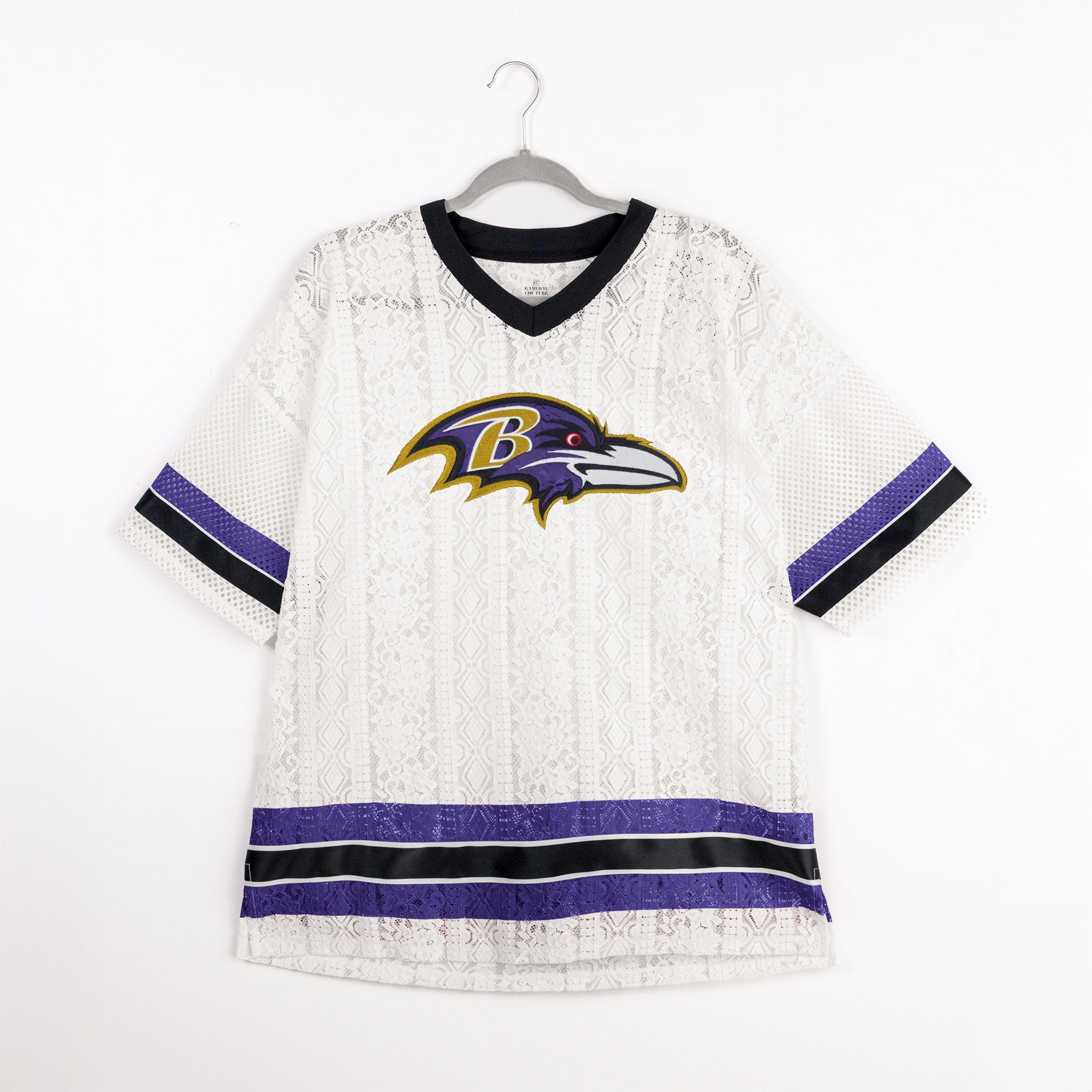BALTIMORE RAVENS HIGH NOTE LACE FASHION TOP