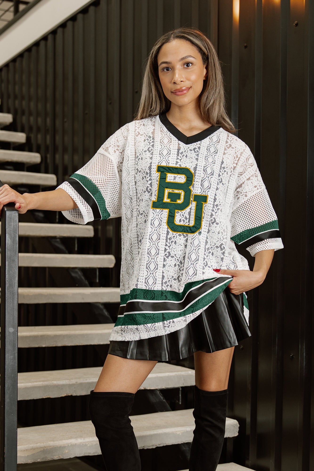 BAYLOR BEARS HIGH NOTE LACE FASHION JERSEY