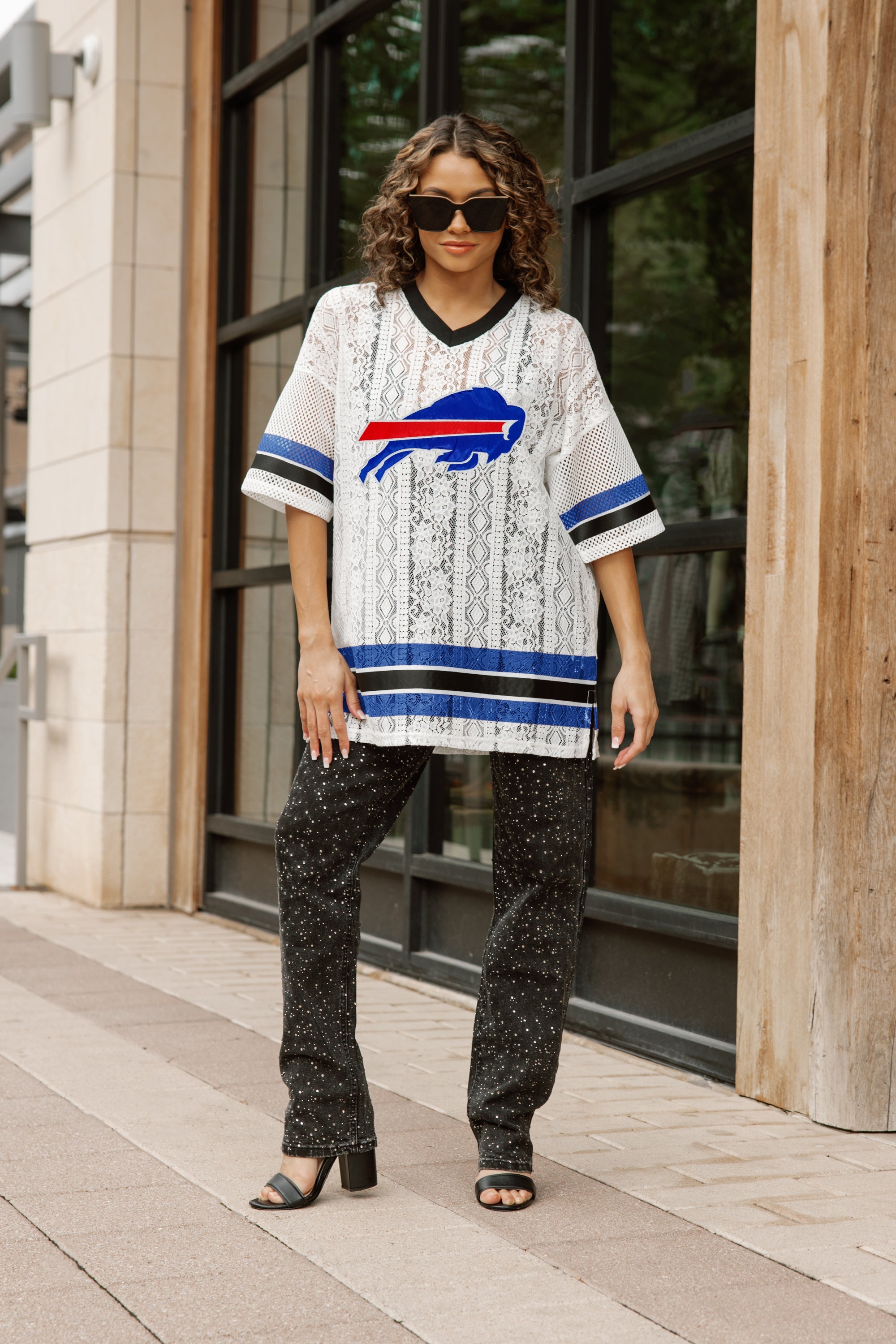 BUFFALO BILLS HIGH NOTE LACE FASHION TOP