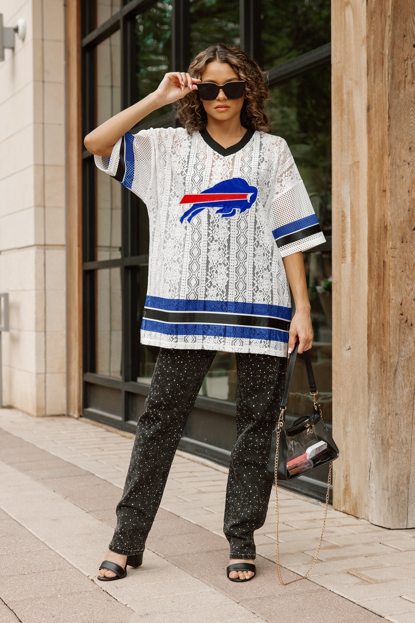 BUFFALO BILLS HIGH NOTE LACE FASHION TOP
