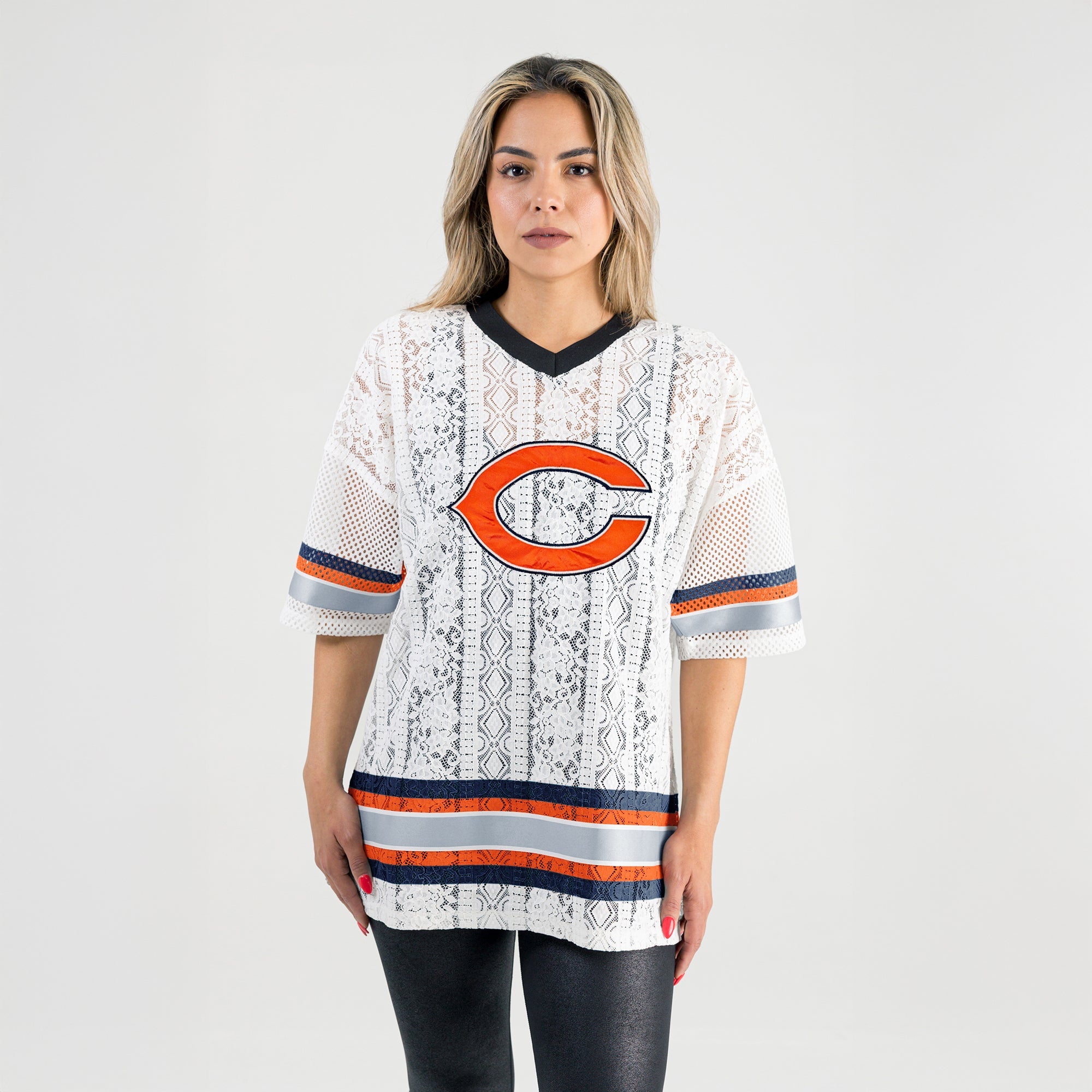 CHICAGO BEARS HIGH NOTE LACE FASHION TOP