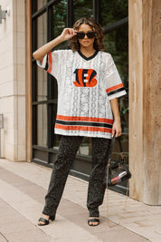 CINCINNATI BENGALS HIGH NOTE LACE FASHION TOP