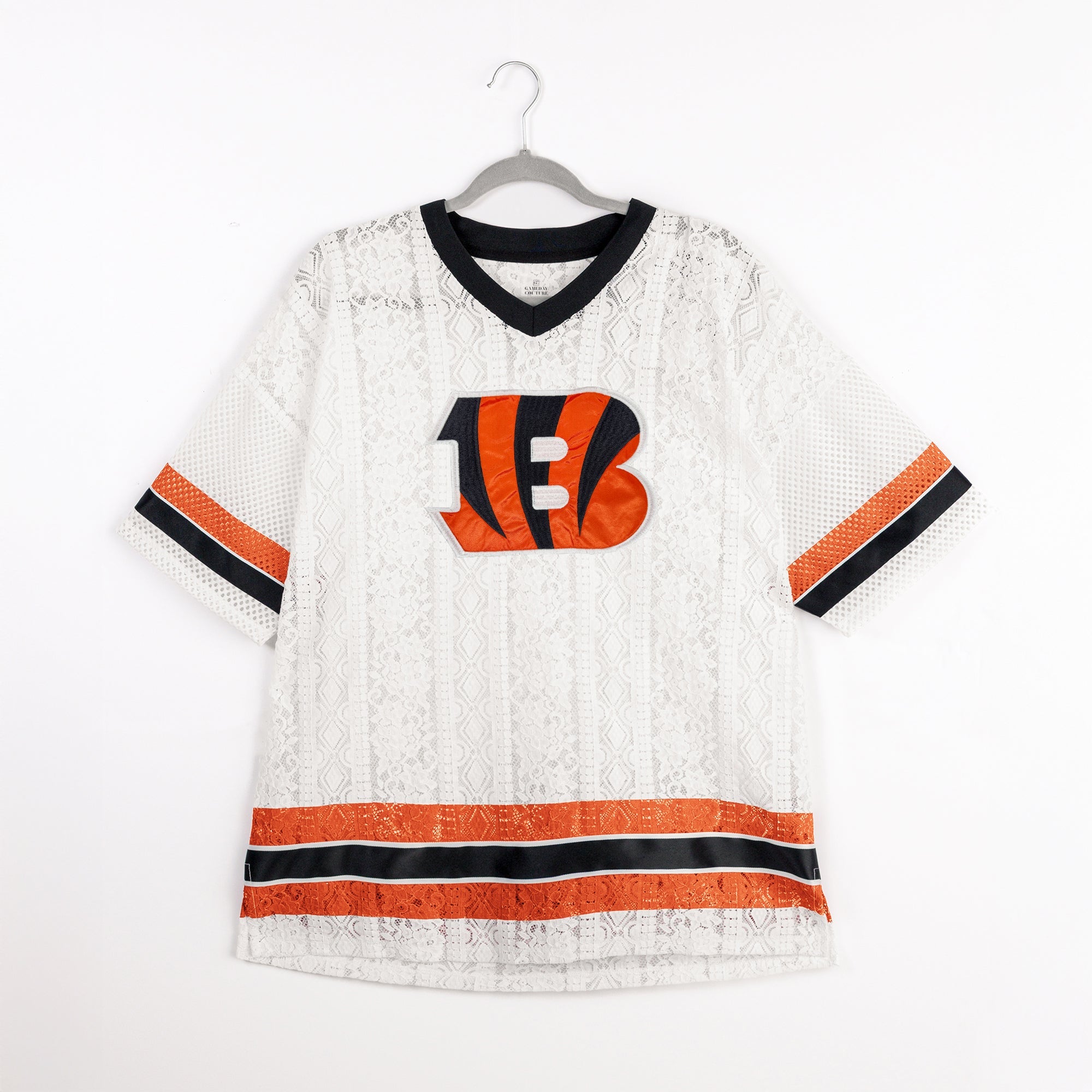CINCINNATI BENGALS HIGH NOTE LACE FASHION TOP