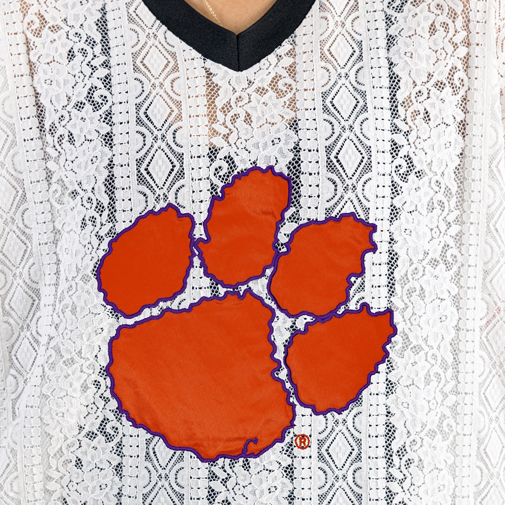 CLEMSON TIGERS HIGH NOTE LACE FASHION JERSEY