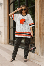 CLEVELAND BROWNS HIGH NOTE LACE FASHION TOP