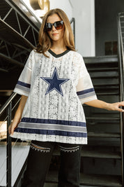 DALLAS COWBOYS HIGH NOTE LACE FASHION TOP