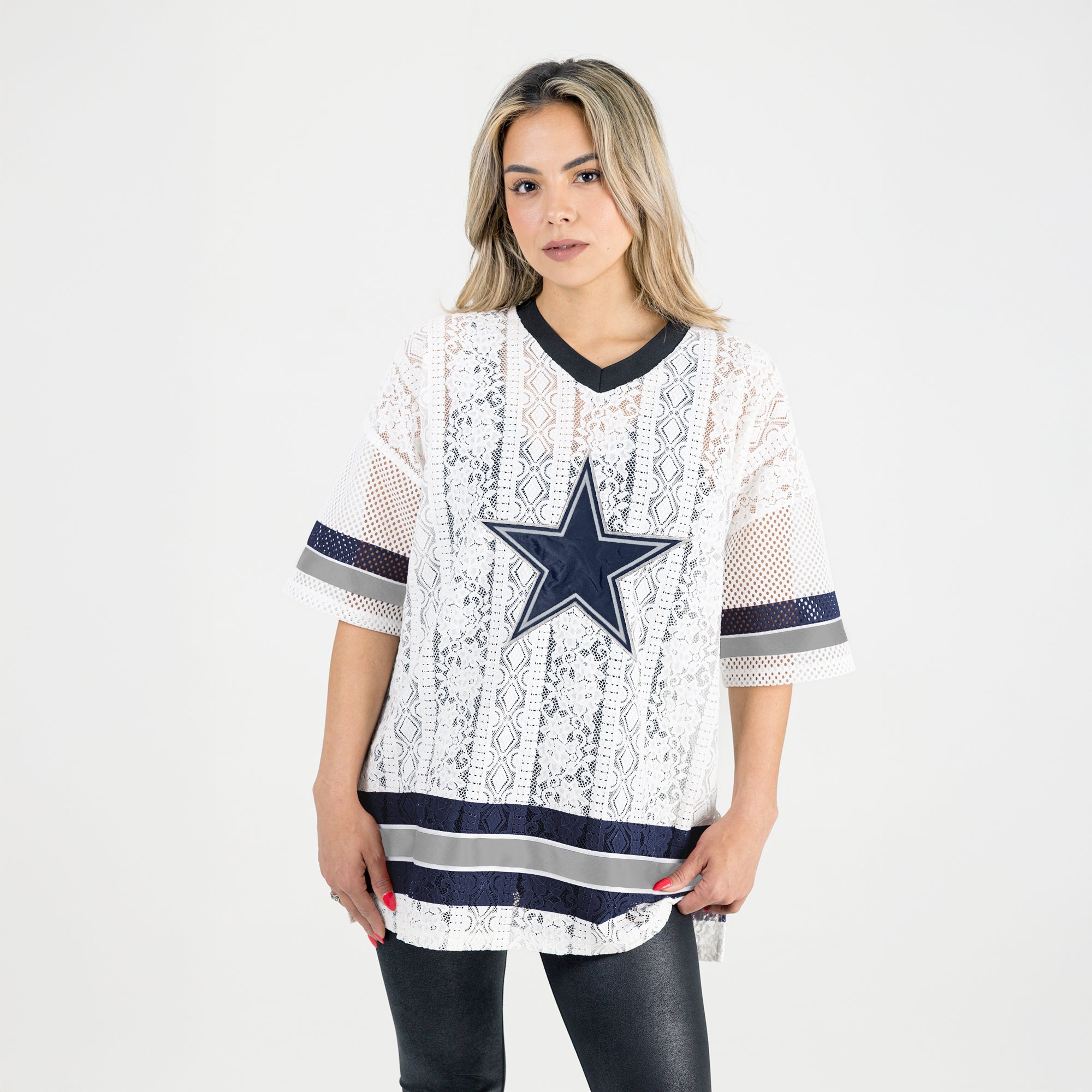 DALLAS COWBOYS HIGH NOTE LACE FASHION TOP