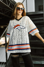 DENVER BRONCOS HIGH NOTE LACE FASHION TOP