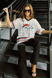 DENVER BRONCOS HIGH NOTE LACE FASHION TOP
