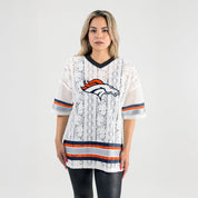 DENVER BRONCOS HIGH NOTE LACE FASHION TOP