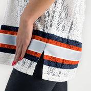 DENVER BRONCOS HIGH NOTE LACE FASHION TOP