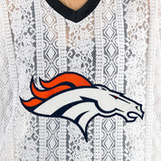 DENVER BRONCOS HIGH NOTE LACE FASHION TOP