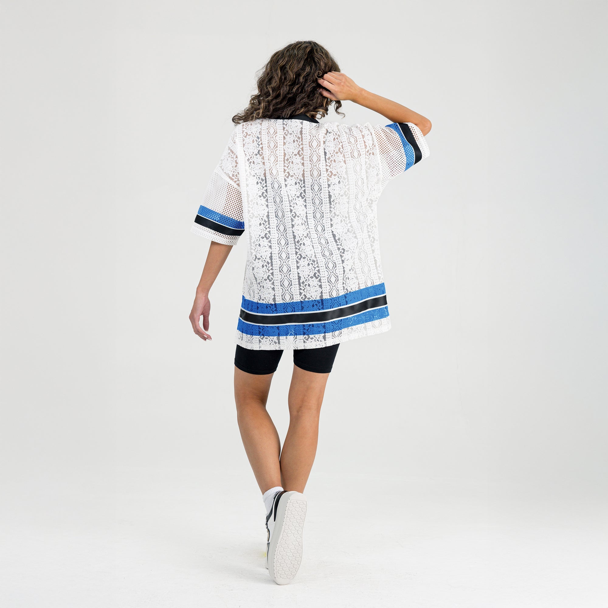 DETROIT LIONS HIGH NOTE LACE FASHION TOP