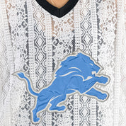 DETROIT LIONS HIGH NOTE LACE FASHION TOP
