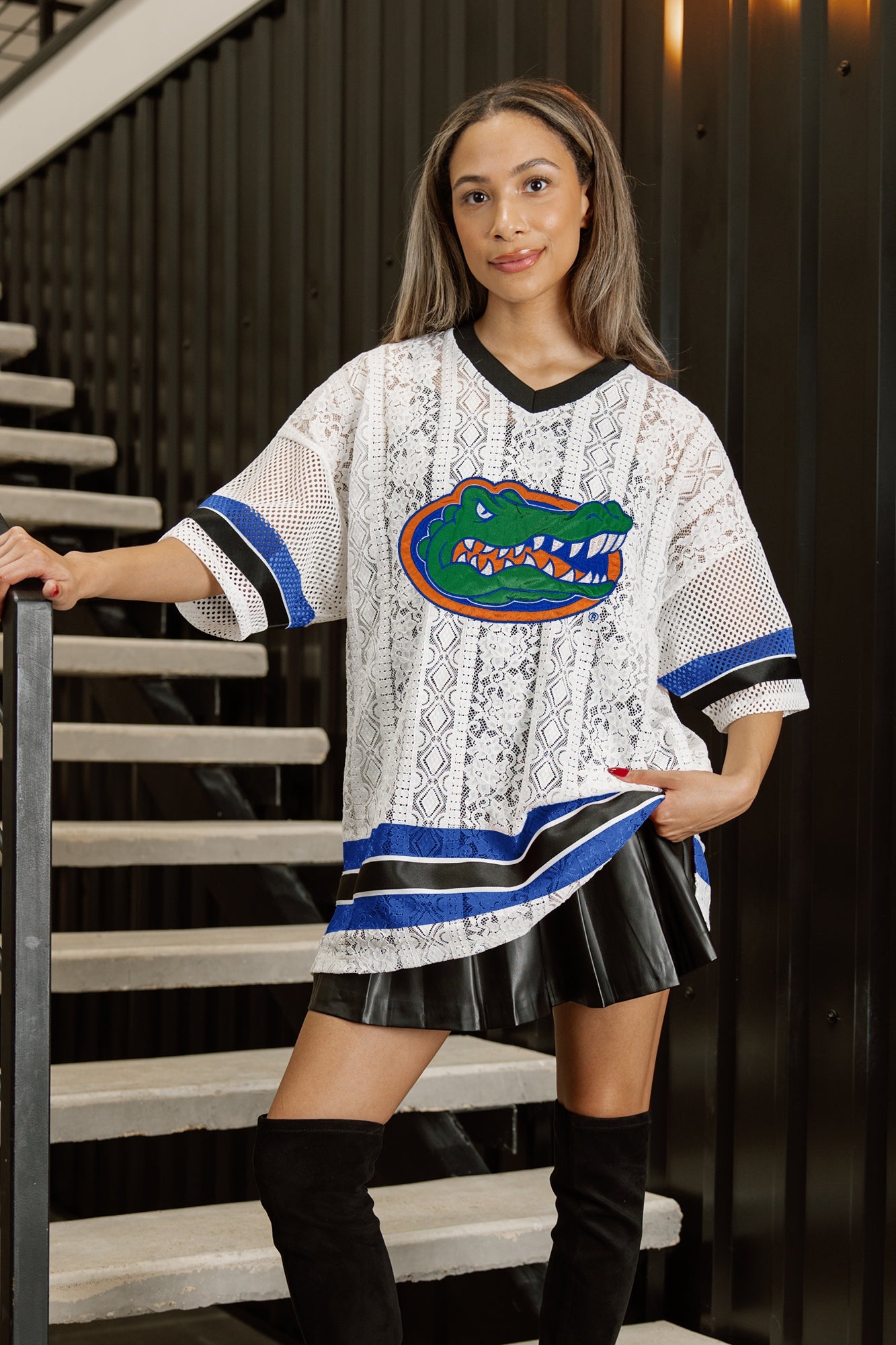 FLORIDA GATORS HIGH NOTE LACE FASHION JERSEY