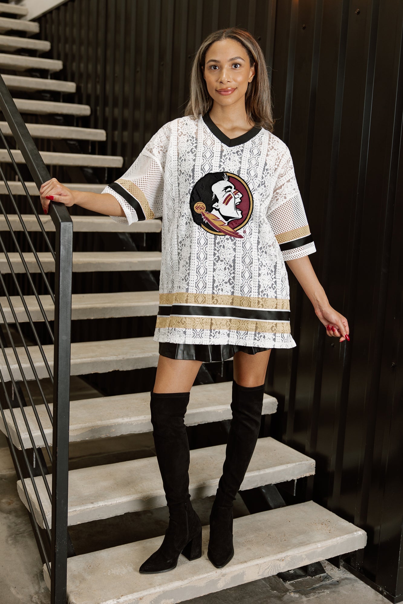 FLORIDA STATE SEMINOLES HIGH NOTE LACE FASHION JERSEY