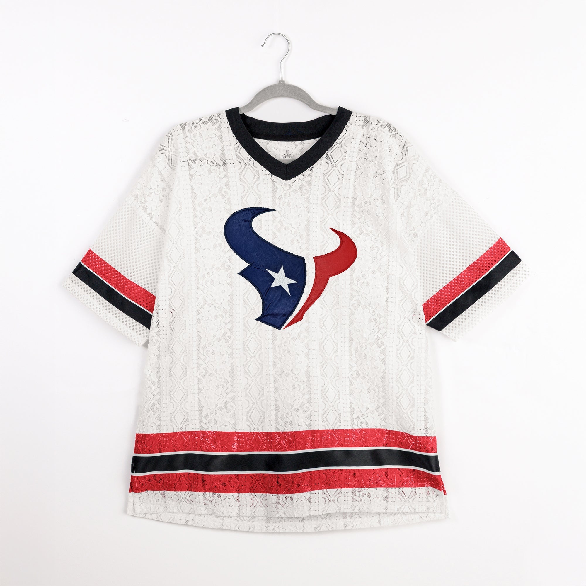 HOUSTON TEXANS HIGH NOTE LACE FASHION TOP
