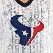 HOUSTON TEXANS HIGH NOTE LACE FASHION TOP