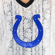 INDIANAPOLIS COLTS HIGH NOTE LACE FASHION TOP