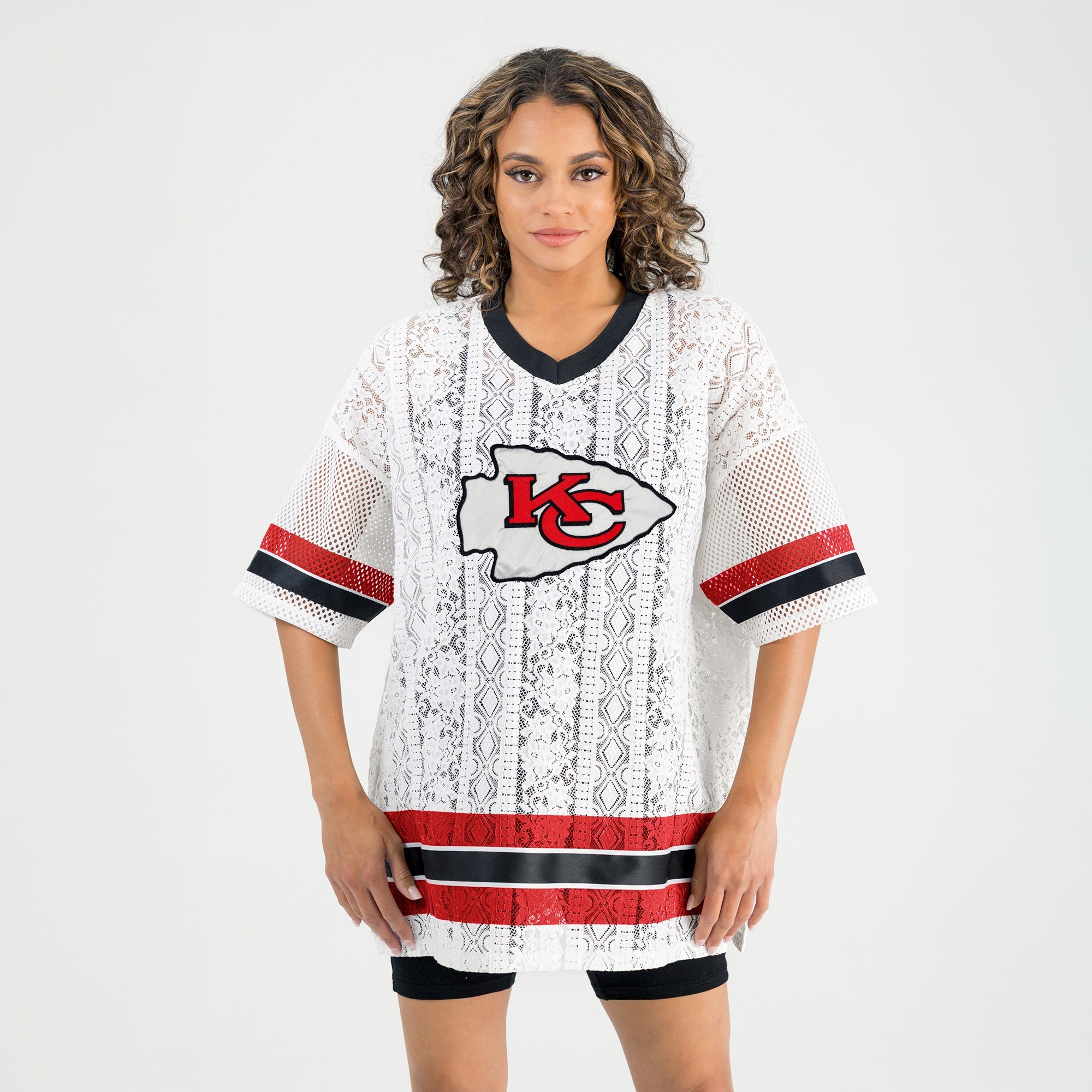 KANSAS CITY CHIEFS HIGH NOTE LACE FASHION TOP