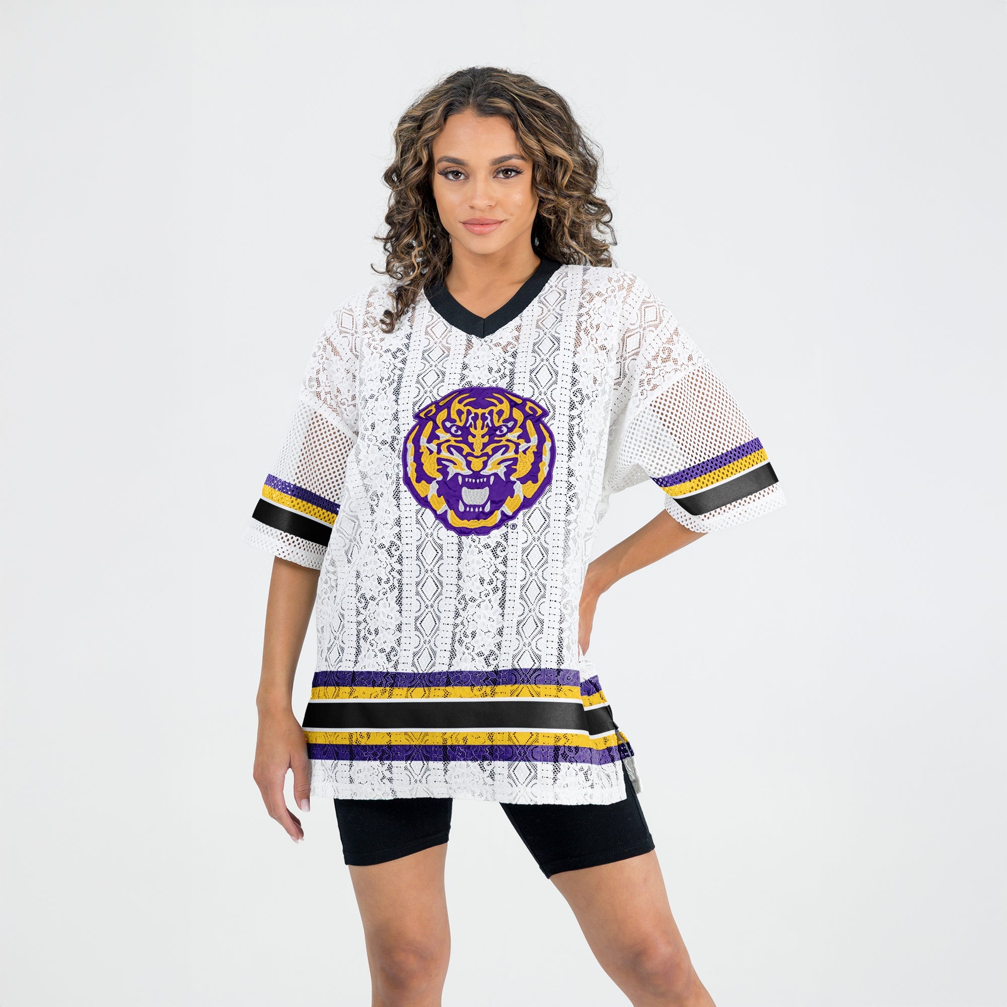 LSU TIGERS HIGH NOTE LACE FASHION JERSEY
