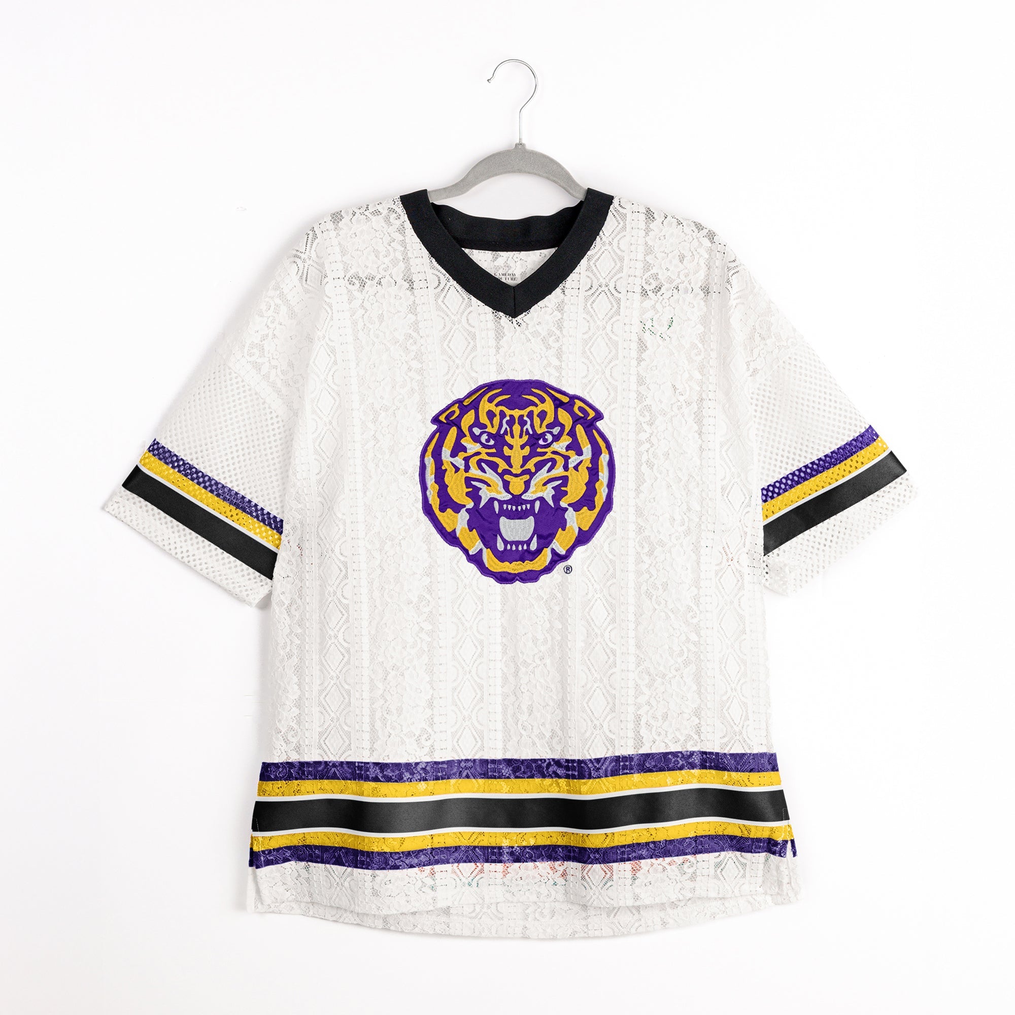 LSU TIGERS HIGH NOTE LACE FASHION JERSEY