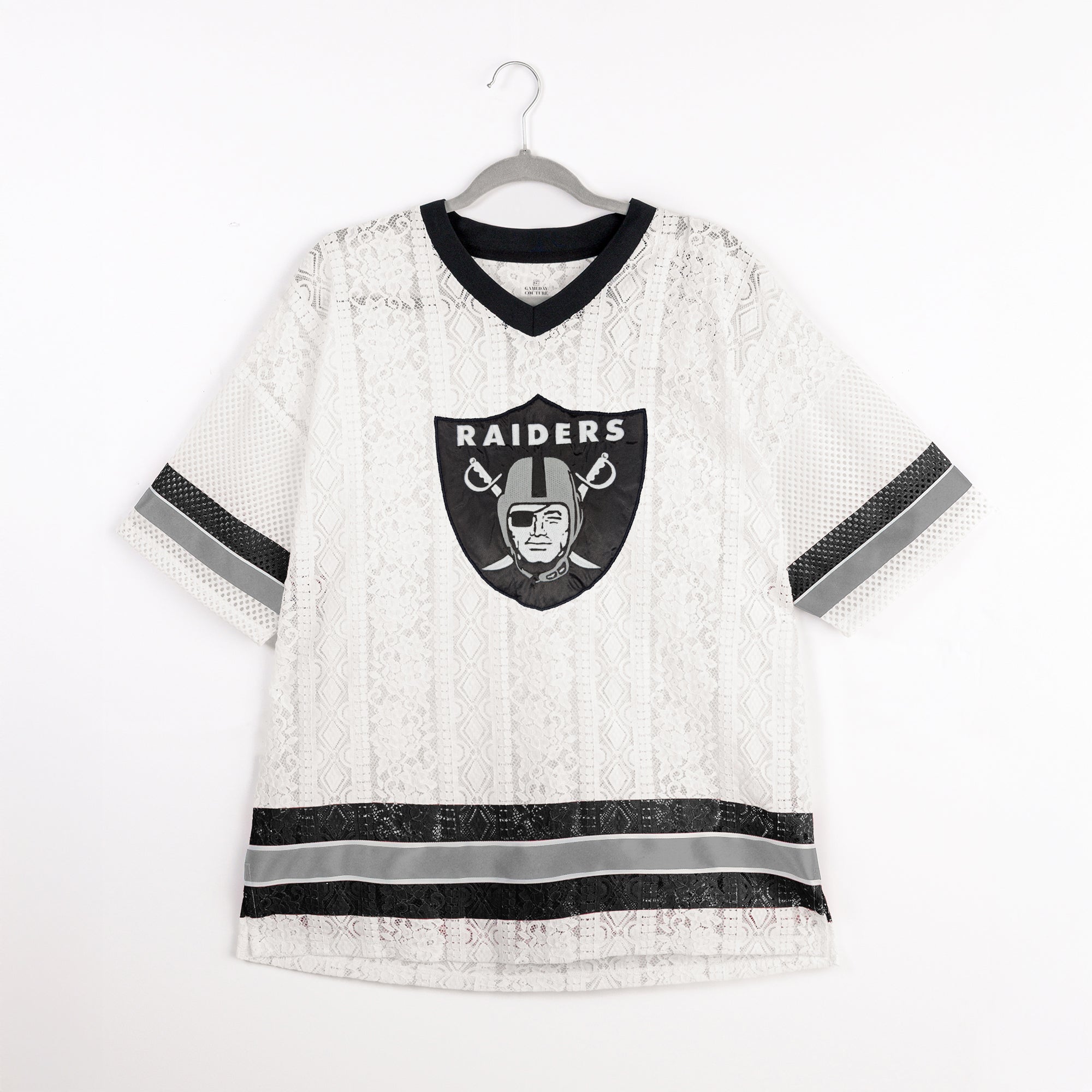 LAS VEGAS RAIDERS HIGH NOTE LACE FASHION TOP