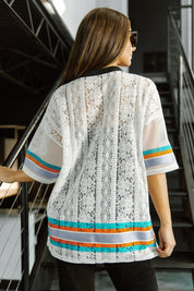 MIAMI DOLPHINS HIGH NOTE LACE FASHION TOP