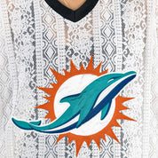 MIAMI DOLPHINS HIGH NOTE LACE FASHION TOP