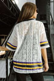 MINNESOTA VIKINGS HIGH NOTE LACE FASHION TOP