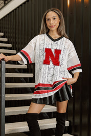 NEBRASKA CORNHUSKERS HIGH NOTE LACE FASHION JERSEY