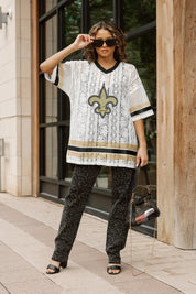 NEW ORLEANS SAINTS HIGH NOTE LACE FASHION TOP