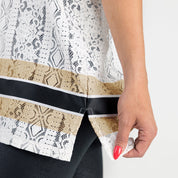 NEW ORLEANS SAINTS HIGH NOTE LACE FASHION TOP